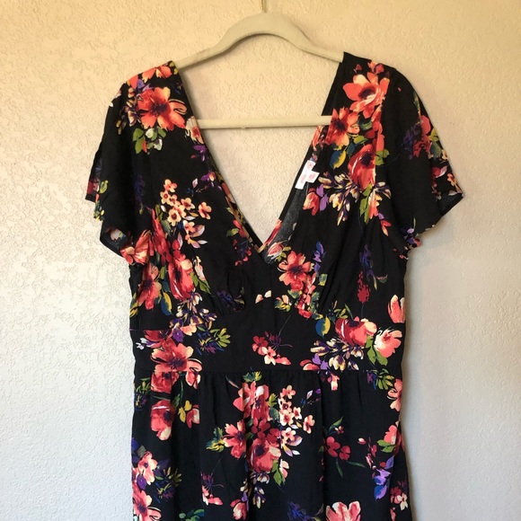 Xhilaration Black Floral Sundress - Picture 3 of 5